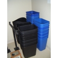Blue & Black Garbage / Recycling Cans